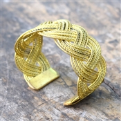 Natural Brass metal Braid cuff 