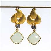 New Arrival Acqua Chalcedony Gemstone Dangle Fashion Earring