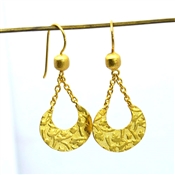 Plain Brass Gold Plated Dangle Fashion Earring 