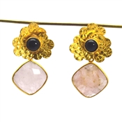 Blue Topaz Gemstone Stud Fashion Earring 