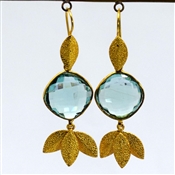 New Style Blue Topaz Gemstone Dangle Fashion Earring 