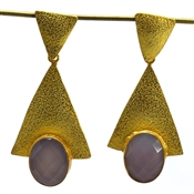 Grey Onyx Gemstone Dangle Fashion Earring 