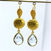 Luxury Blue Topaz Gemstone Dangle Fashion Earring 