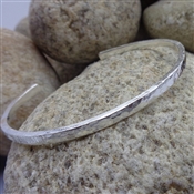 925 Sterling Silver Natural Hammered Bangle