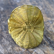 Natural Brass metal Interweave flower shaped Cuff