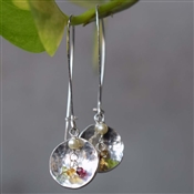 High Quality Handcrafted Hammer Finish Silver Disc Earring