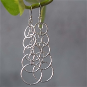 Plain 925 Sterling Silver Five Circle Earring