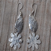 Floral Design Handmade Plain Silver Wholesale Earring