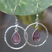 PINK TURMALINE Delicate Style Handmade 925 Silver Earring