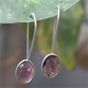 PINK TURMALINE Oval Shape Delicate Design Handmade Silver Earring