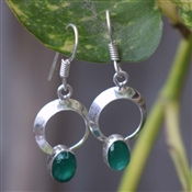 GREEN ONYX Gemstone Handcrafted 925 Silver Earring