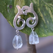 Aquamarine Gemstone Handcrafted 925 Silver Earring