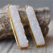 WHTE DRUZY Gemstone Handcrafted 925 Silver Earring