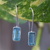 BLUE TOPAZ 925 Silver Earring Gift For Her Earring
