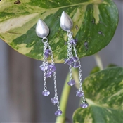 IOLITE BEADS Gemstone Handcrafted 925 Silver Earring