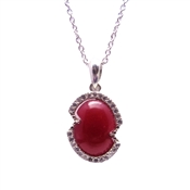 Beak Pink Zade 925 Sterling silver Necklace