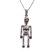Human Skeleton Charms Silver Necklace