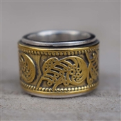 Copper Silver Mix Metal Spinner Ring