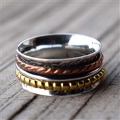 Handmade 925 sterling Silver spinner ring