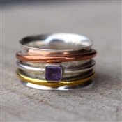 Worry sterling silver ring