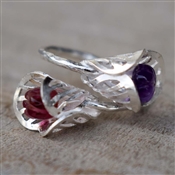 New Arrival Amethyst Garnet Gemstone 925 Sterling Silver Ring