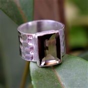 Look New Arrival Wholesale Smokey Quartz Handcrafted Silver Gemstone Ring