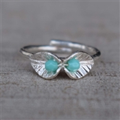 TURQUOISE BEADS Solid 925 Sterling Silver Rings Statement Ring Tiny Beach Ring