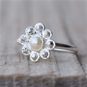 Natural PEARL Stackable Designer Ring Solid 925 Sterling Silver Ring