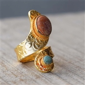 Natural TURQUOISE Gemstone 925 Sterling Silver Handcrafted Ring Gift For Her