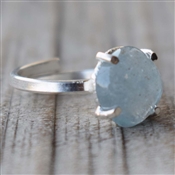 AQUAMARINE Natural Gemstone Ring Handmade Solid 925 Sterling Silver Ring