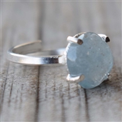 AQUAMARINE Natural Gemstone Ring Handmade Solid 925 Sterling Silver Ring