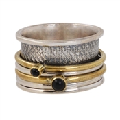 Silver Spinner black onyx Ring