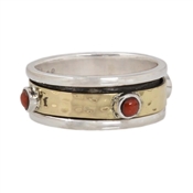 Silver Spinner coral ring
